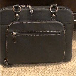 Franklin Covey black leather computer/work bag